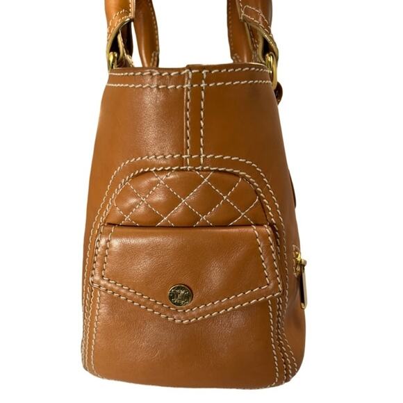 CELINE Boogie Bag Quilted Leather Satchel Caramel Gold Hardware CE00/15 Italy - Picture 4 of 16